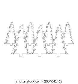 Forest fir spruce contour outline icon black color vector illustration flat style image