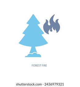 forest fire concept line icon. Simple element illustration. forest fire concept outline symbol design.