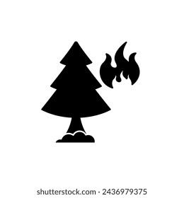 forest fire concept line icon. Simple element illustration. forest fire concept outline symbol design.