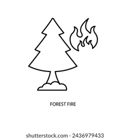 forest fire concept line icon. Simple element illustration. forest fire concept outline symbol design.