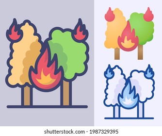 Forest Fire Disaster icon cartoon vector Illustration