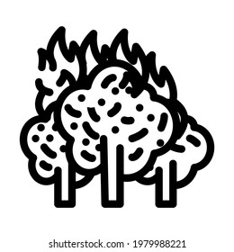 forest fire disaster line icon vector. forest fire disaster sign. isolated contour symbol black illustration