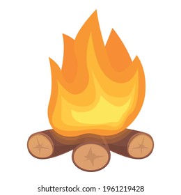 Waldbrandsymbol. Cartoon von Waldbrand, Vektorsymbol für Webdesign einzeln auf weißem Hintergrund