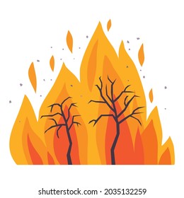 Forest Fire Icon Cartoon Vector. Tree Disaster. Wild Burnt Wildfire