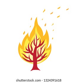 forest fire icon isolated illustration on white background