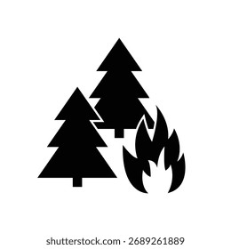 Icono de incendio forestal Vector de señal de emergencia Diseño web