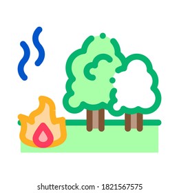 forest fire icon vector. forest fire sign. color symbol illustration