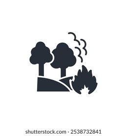 Ícone de incêndio na floresta. vetor.Sinal editável de estilo traço.linear para usar design da Web,ilustração logo.Symbol.