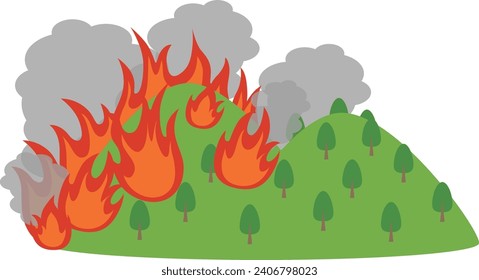 Forest fire image vector illustration