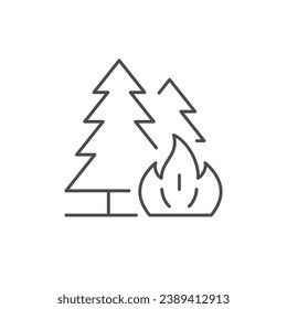 Forest fire line outline icon