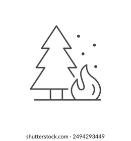 Umrisssymbol für Waldbrandlinie