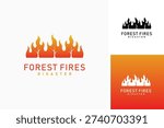 Forest fire logo symbol icon design