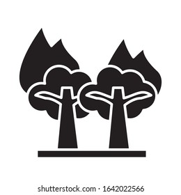 forest fire scene isolated flat style icon vector illustration design