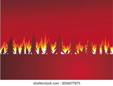 silueta de incendio forestal en vector