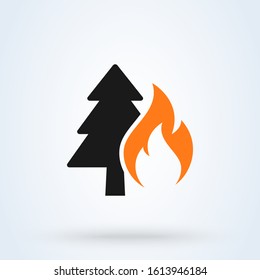 Forest Fire Simple vector modern icon design illustration.