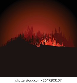 Forest Fire. Vector Concept Design.