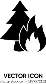 Forest fire vector icon. Modern, simple flat vector illustration for website or mobile app. Forest firesymbol, logo illustration. Pixel perfect vector graphics