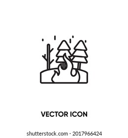 Forest fire vector icon . Modern, simple flat vector illustration for website or mobile app.Fire symbol, logo illustration. Pixel perfect vector graphics	