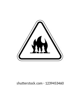 Forest Fire Warning Icon Vector Template. Disaster Sign & Symbol.