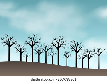 Forest Fire. Wildfire. Burning Forest. Vector Illustration. 