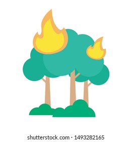 forest fire. wildfire disaster. vector illustration