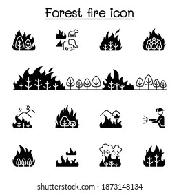 forest fire, wildfire icons set vector illustration graphic design