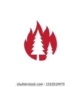 Forest fires accident logo icon symbol vector illustration