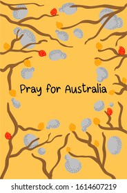 Forest fires in Australia.forest fire background.Pray for Sydney.Pray for Australia.Vector illustration