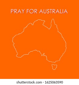 Forest fires in Australia.Pray for Sydney.Pray for Australia.Vector illustration