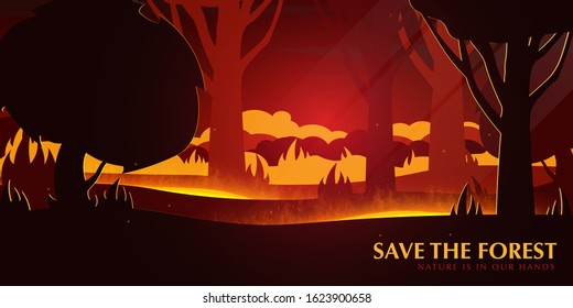 Forest Fires Background Save Forest Banner Stock Vector (royalty Free 