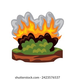 forest fires damage illustration design