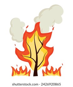 Waldbrände Entwaldung Illustrationsvektor