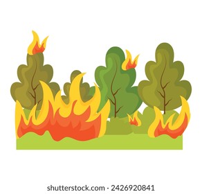 forest fires disaster illustration vector