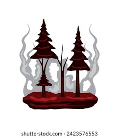 forest fires emergency illustration design