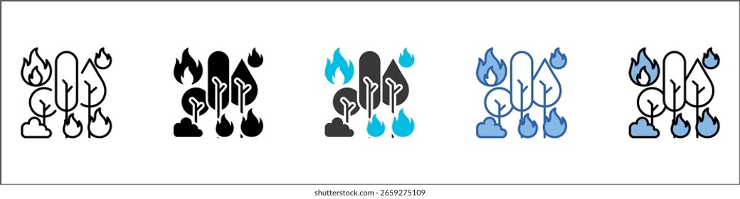 Forest Fires Icon Pack Multistyle Illustration