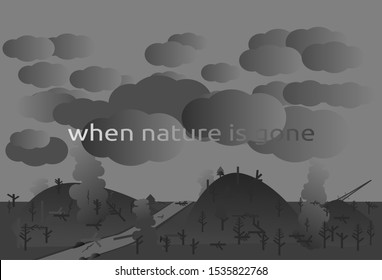 forest fires and natural destruction illustration