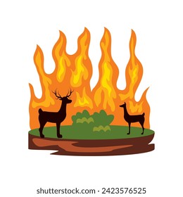 diseño de ilustración de tragedia de incendios forestales
