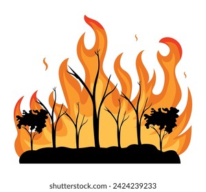 forest fires tragedy illustration design