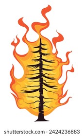 forest fires tree illustration design