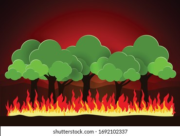 Forest fires vector, Wildfire, vertor design