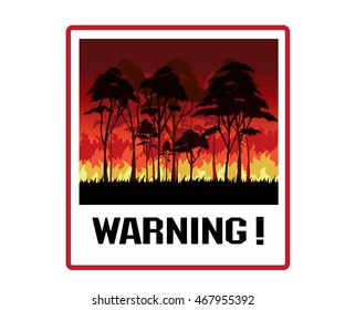 Forest fires , wildfire disaster illustration, burning trees, nature in danger vector design.