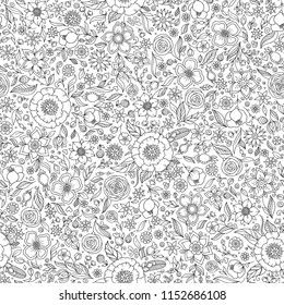 Forest flowers coloring book pages. Hand drawn artwork. Love bohemian concept for wedding invitations, cards, tickets, congratulations, branding, boutique logo, label. Web and mobile interface
