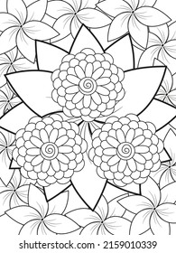 Forest flowers and leaves. Beautiful bouquet. Vector coloring book for adults and children. Hand-drawn illustration. Floral ornament is good for web, print, and stencil