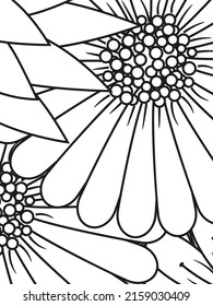 Forest flowers and leaves. Beautiful bouquet. Vector coloring book for adults and children. Hand-drawn illustration. Floral ornament is good for web, print, and stencil