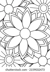 Forest flowers and leaves. Beautiful bouquet. Vector coloring book for adults and children. Hand-drawn illustration. Floral ornament is good for web, print, and stencil