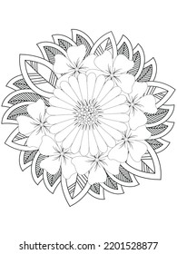 Forest flowers and leaves. Vector coloring book for adults and children. Hand-drawn illustration. Floral ornament is good for web, print, and stencil
Flowers Coloring Page 