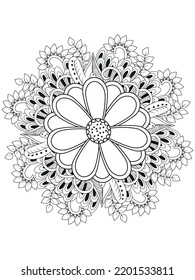 Forest flowers and leaves. Vector coloring book for adults and children. Hand-drawn illustration. Floral ornament is good for web, print, and stencil
Flowers Coloring Page 