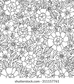 Forest flowers. Vector coloring book pages. Hand drawn artwork. Love bohemian concept for wedding invitations, cards, tickets, congratulations, branding, boutique logo, label. Web and mobile interface