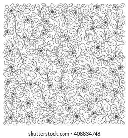 Forest flowers. Vector coloring book pages. Hand drawn artwork. Love bohemian concept for wedding invitations, cards, tickets, congratulations, branding, boutique logo, label. Web and mobile interface