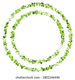 Forest Foliage Wind Vector Concept. Flying Leaf Brochure. Swamp Greens Motion Banner. Leaves Organic Border.